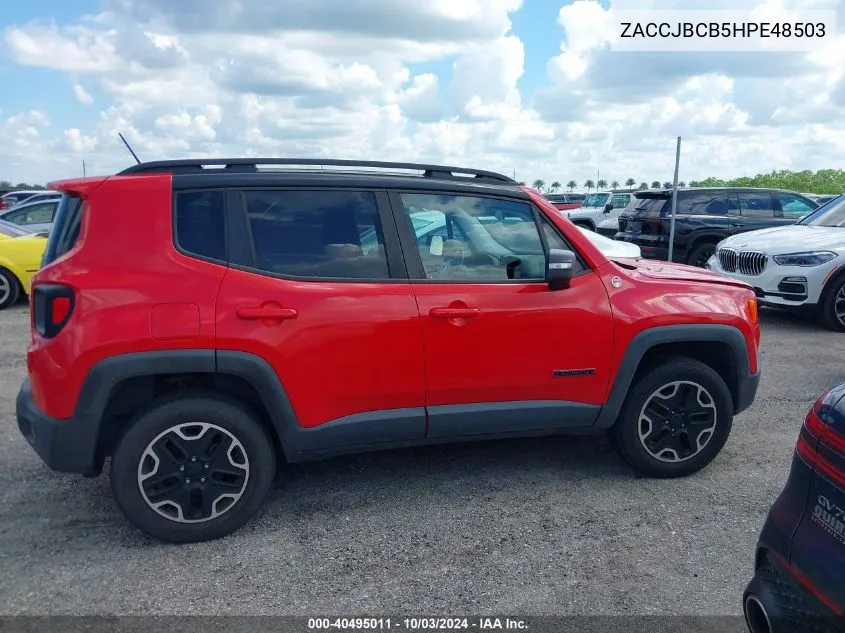 2017 Jeep Renegade Trailhawk 4X4 VIN: ZACCJBCB5HPE48503 Lot: 40495011