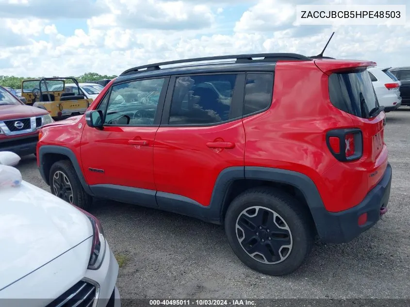 2017 Jeep Renegade Trailhawk 4X4 VIN: ZACCJBCB5HPE48503 Lot: 40495011