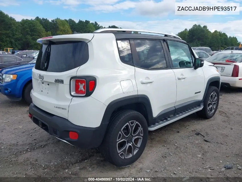 2017 Jeep Renegade Limited Fwd VIN: ZACCJADB9HPE93517 Lot: 40498957