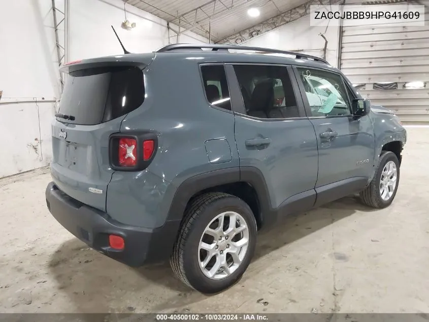 2017 Jeep Renegade Latitude 4X4 VIN: ZACCJBBB9HPG41609 Lot: 40500102