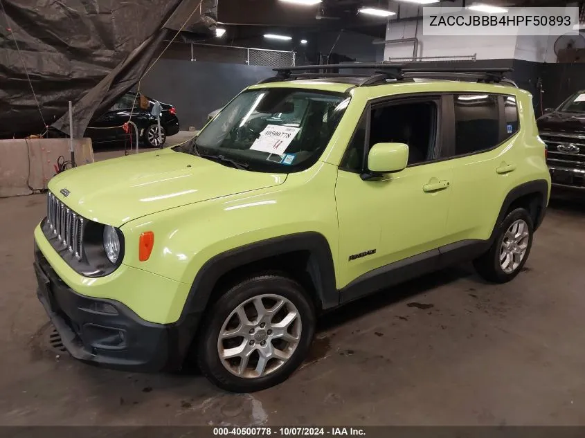 2017 Jeep Renegade Latitude 4X4 VIN: ZACCJBBB4HPF50893 Lot: 40500778