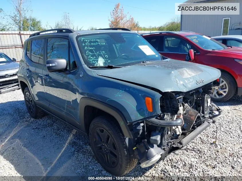 2017 Jeep Renegade Trailhawk VIN: ZACCJBCB0HPF61646 Lot: 40504595