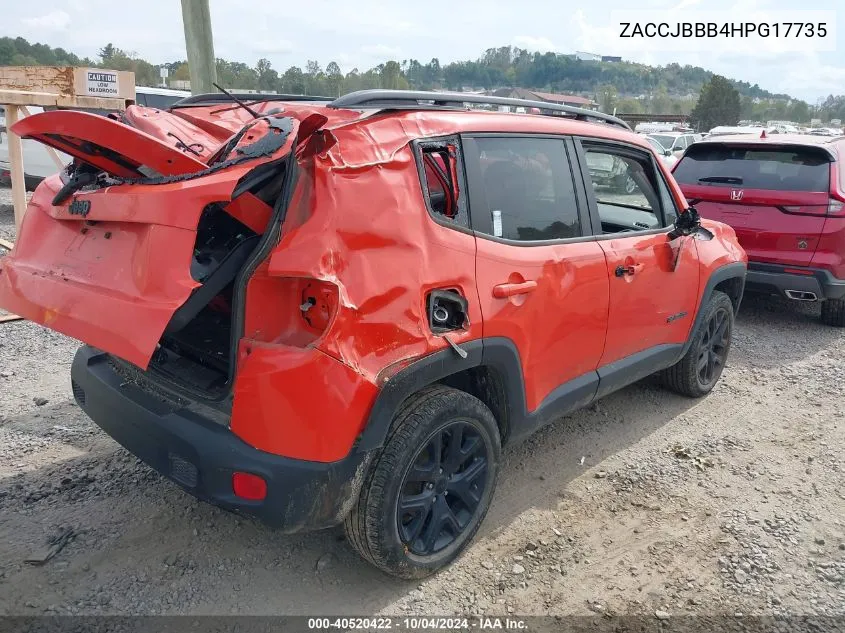 2017 Jeep Renegade Altitude 4X4 VIN: ZACCJBBB4HPG17735 Lot: 40520422