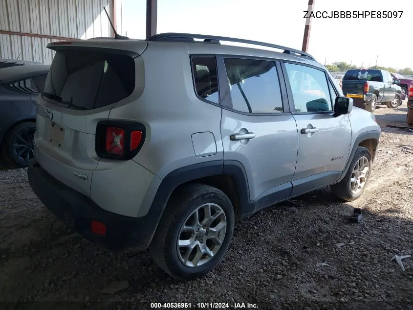 2017 Jeep Renegade Latitude 4X4 VIN: ZACCJBBB5HPE85097 Lot: 40536961