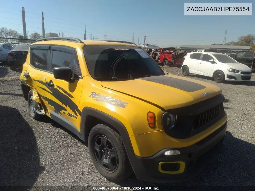 2017 Jeep Renegade Sport Fwd VIN: ZACCJAAB7HPE75554 Lot: 40573964