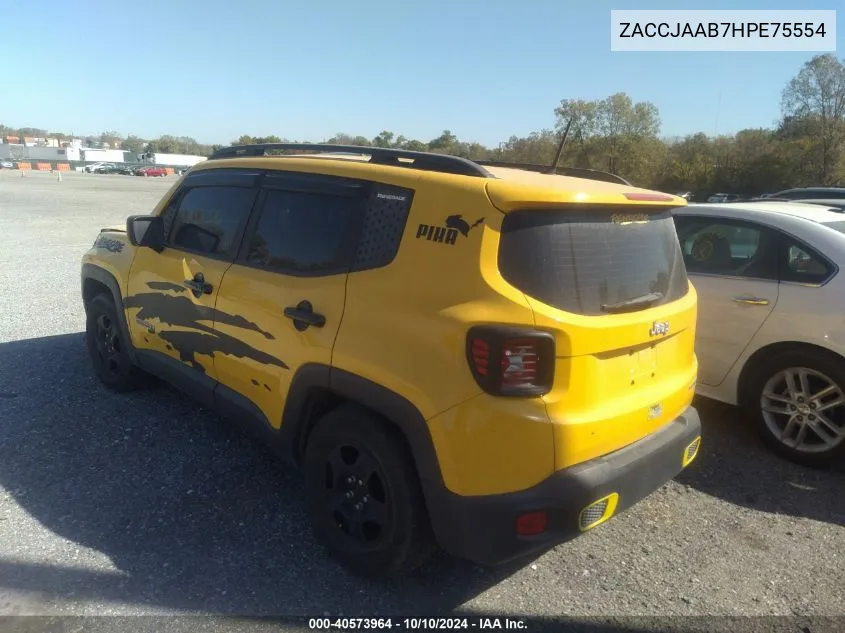 2017 Jeep Renegade Sport Fwd VIN: ZACCJAAB7HPE75554 Lot: 40573964