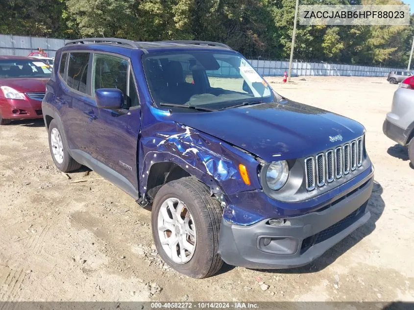 2017 Jeep Renegade Latitude Fwd VIN: ZACCJABB6HPF88023 Lot: 40582272