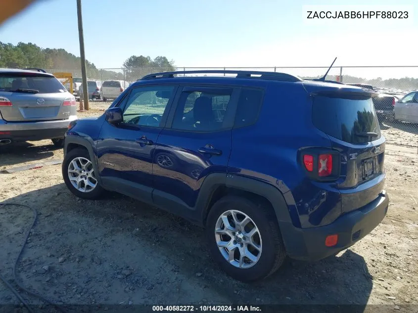 2017 Jeep Renegade Latitude Fwd VIN: ZACCJABB6HPF88023 Lot: 40582272