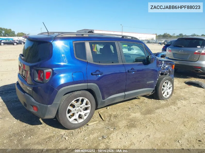 2017 Jeep Renegade Latitude Fwd VIN: ZACCJABB6HPF88023 Lot: 40582272