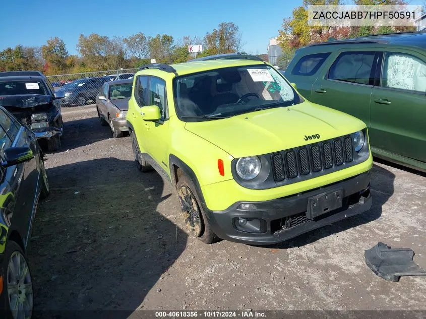 2017 Jeep Renegade Latitude VIN: ZACCJABB7HPF50591 Lot: 40618356