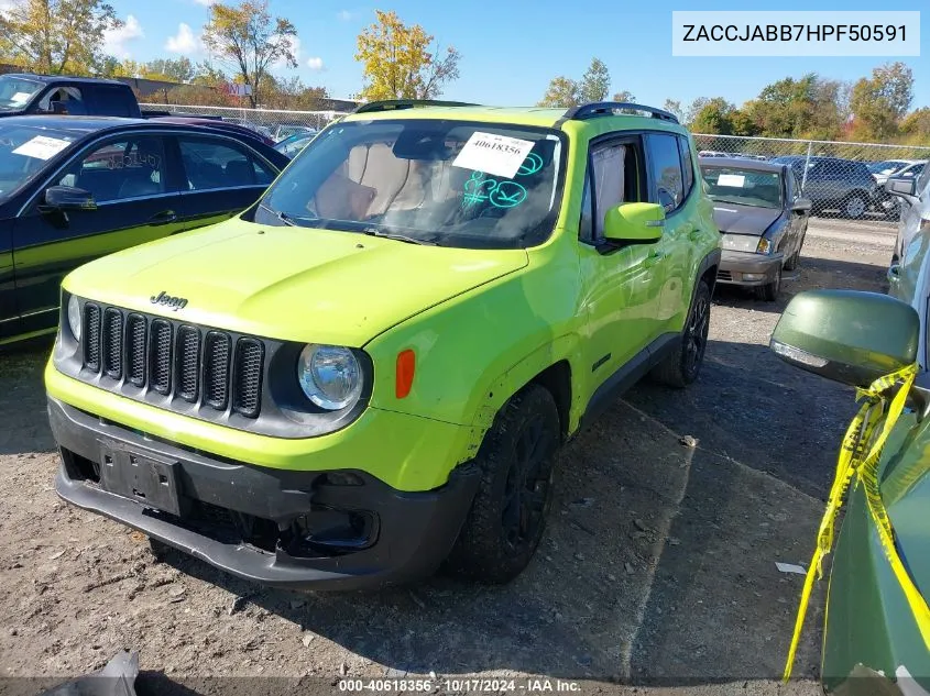 2017 Jeep Renegade Latitude VIN: ZACCJABB7HPF50591 Lot: 40618356