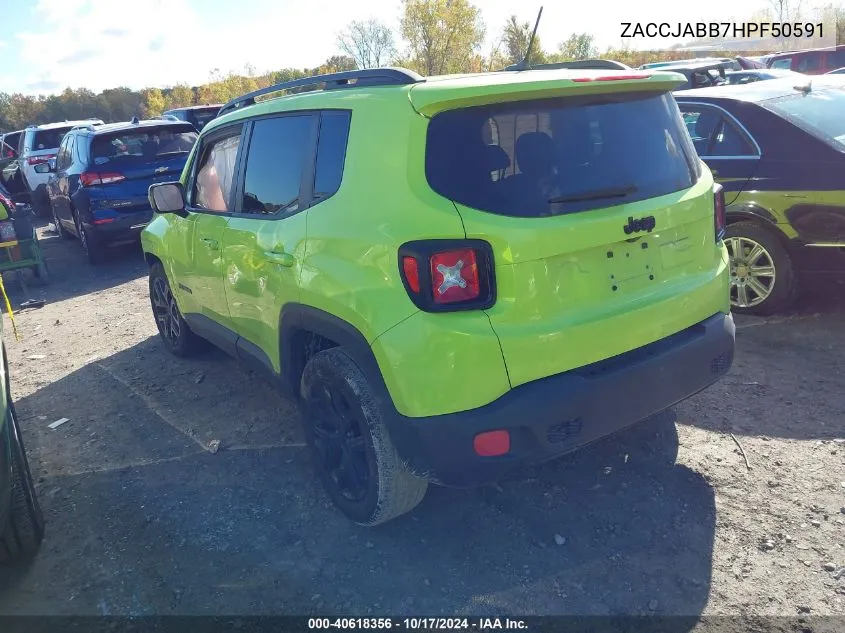 2017 Jeep Renegade Latitude VIN: ZACCJABB7HPF50591 Lot: 40618356