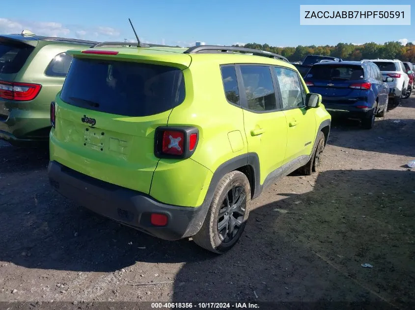 2017 Jeep Renegade Latitude VIN: ZACCJABB7HPF50591 Lot: 40618356