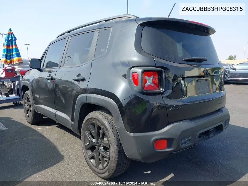 ZACCJBBB3HPG08315 2017 Jeep Renegade Altitude 4X4