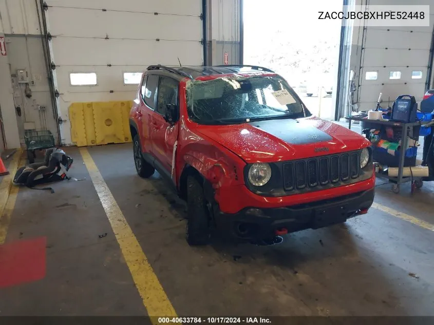 2017 Jeep Renegade Trailhawk VIN: ZACCJBCBXHPE52448 Lot: 40633784