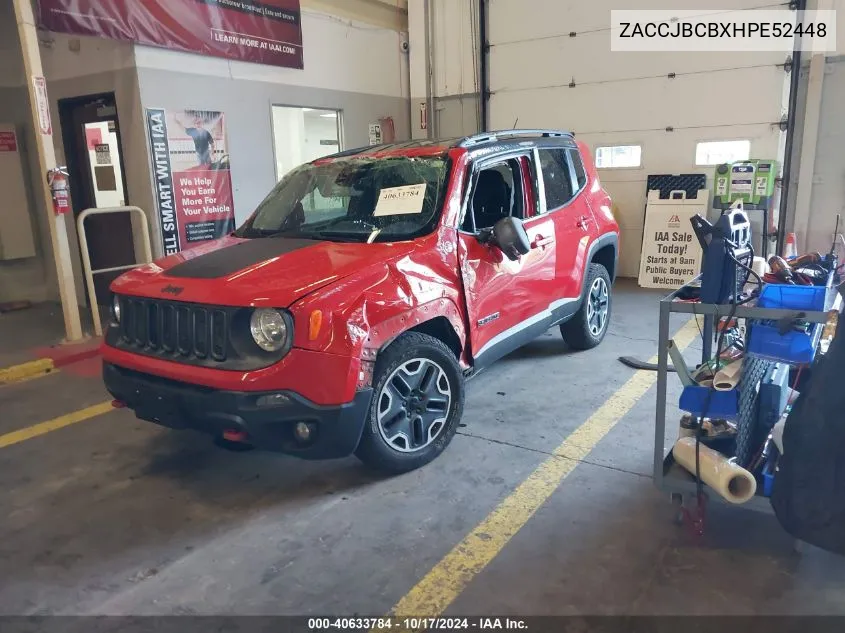 2017 Jeep Renegade Trailhawk VIN: ZACCJBCBXHPE52448 Lot: 40633784