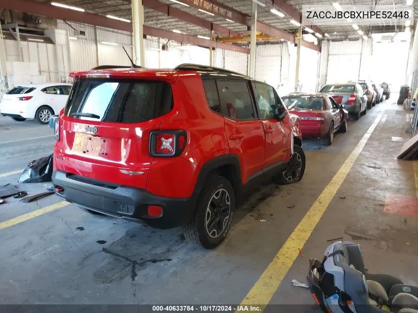 2017 Jeep Renegade Trailhawk VIN: ZACCJBCBXHPE52448 Lot: 40633784