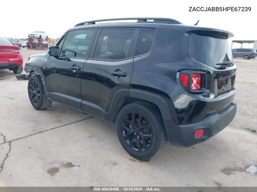 2017 Jeep Renegade Altitude Fwd VIN: ZACCJABB5HPE67239 Lot: 40638495