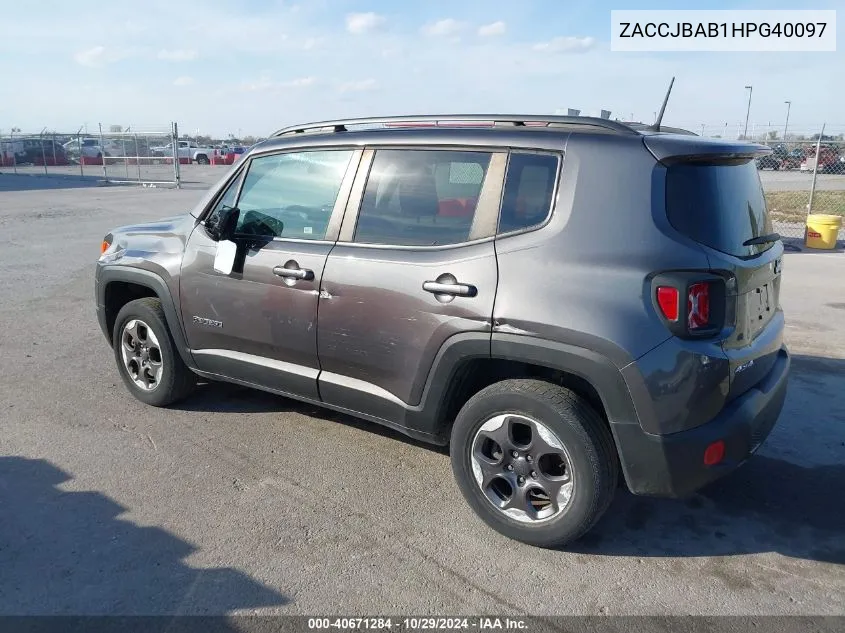 2017 Jeep Renegade Sport 4X4 VIN: ZACCJBAB1HPG40097 Lot: 40671284