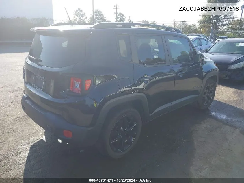 2017 Jeep Renegade Altitude Fwd VIN: ZACCJABB2HPG07618 Lot: 40701471