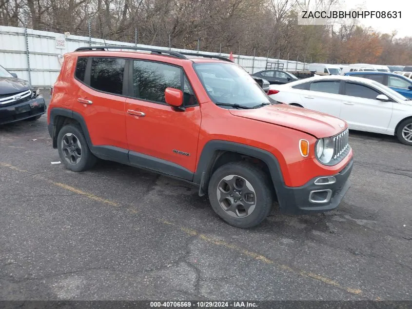 2017 Jeep Renegade Latitude 4X4 VIN: ZACCJBBH0HPF08631 Lot: 40706569