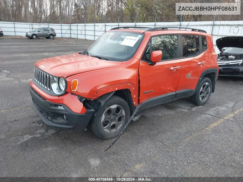 2017 Jeep Renegade Latitude 4X4 VIN: ZACCJBBH0HPF08631 Lot: 40706569