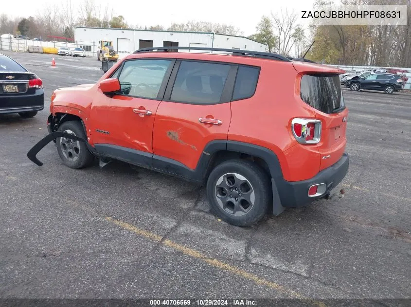 2017 Jeep Renegade Latitude 4X4 VIN: ZACCJBBH0HPF08631 Lot: 40706569