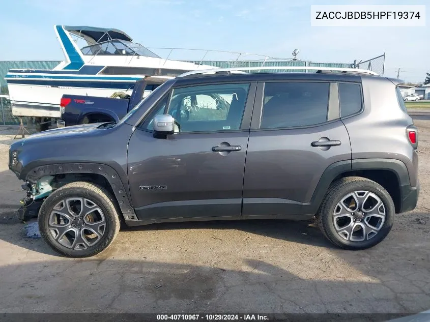 ZACCJBDB5HPF19374 2017 Jeep Renegade Limited 4X4