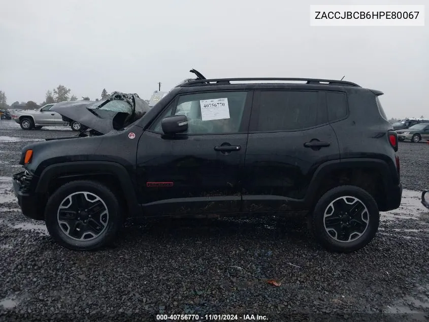 2017 Jeep Renegade Trailhawk 4X4 VIN: ZACCJBCB6HPE80067 Lot: 40756770