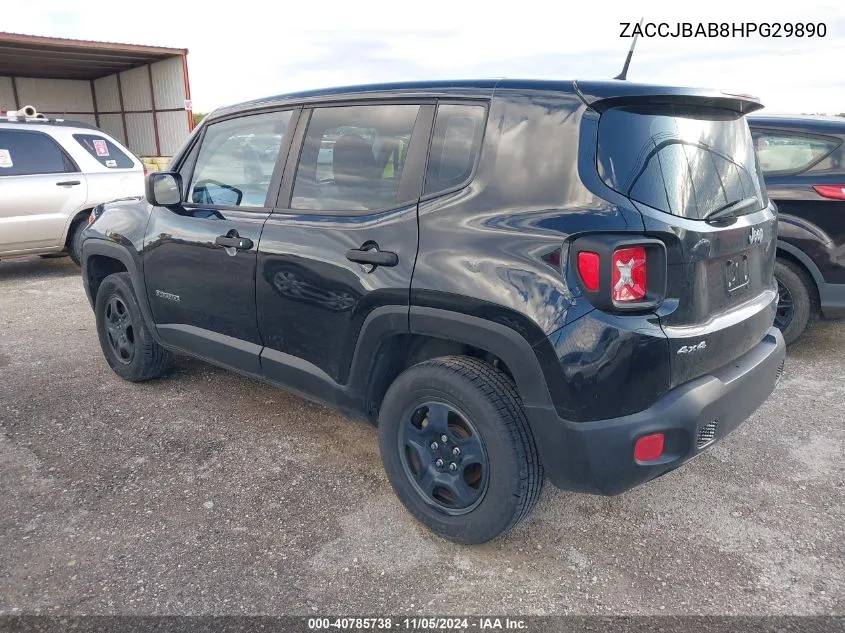 2017 Jeep Renegade Sport 4X4 VIN: ZACCJBAB8HPG29890 Lot: 40785738