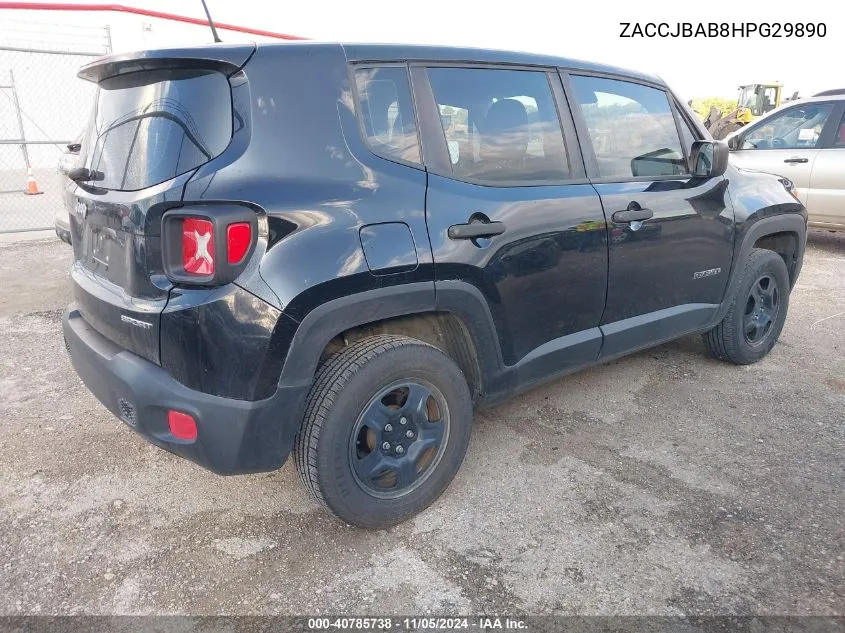 2017 Jeep Renegade Sport 4X4 VIN: ZACCJBAB8HPG29890 Lot: 40785738