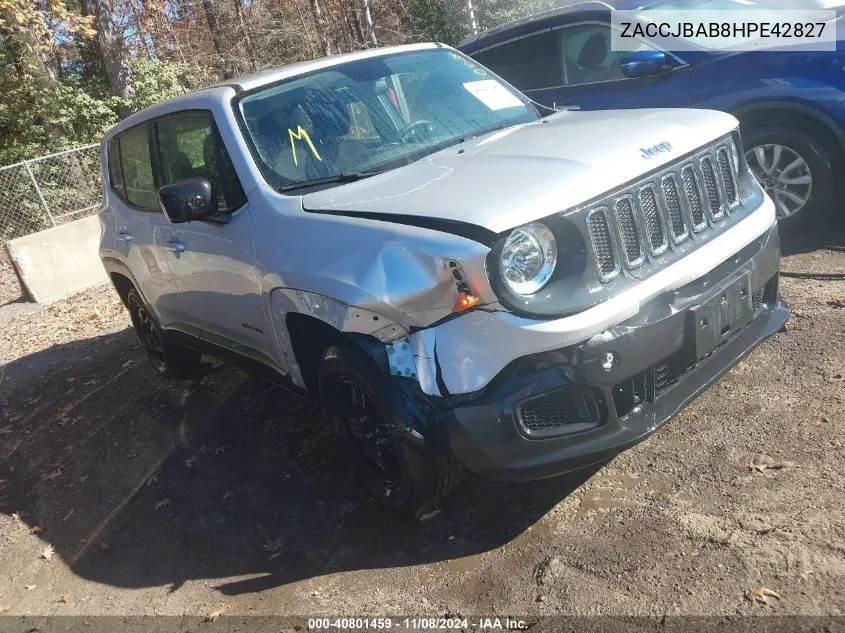 2017 Jeep Renegade Sport 4X4 VIN: ZACCJBAB8HPE42827 Lot: 40801459