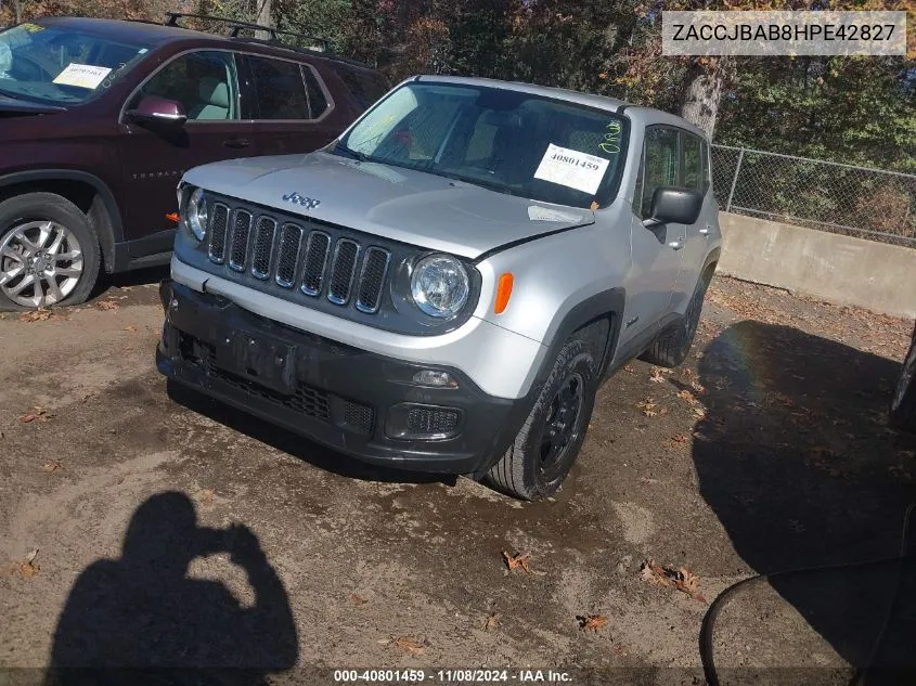 2017 Jeep Renegade Sport 4X4 VIN: ZACCJBAB8HPE42827 Lot: 40801459