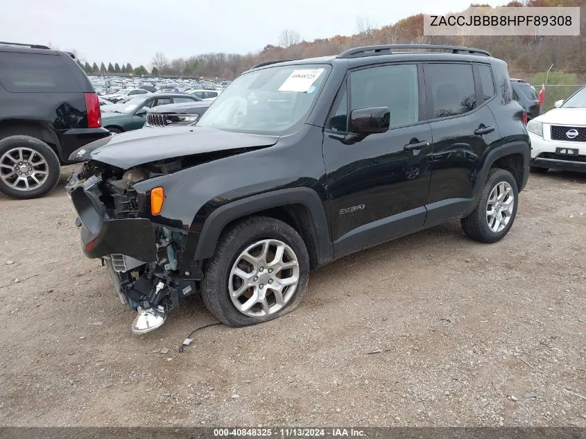 2017 Jeep Renegade Latitude 4X4 VIN: ZACCJBBB8HPF89308 Lot: 40848325