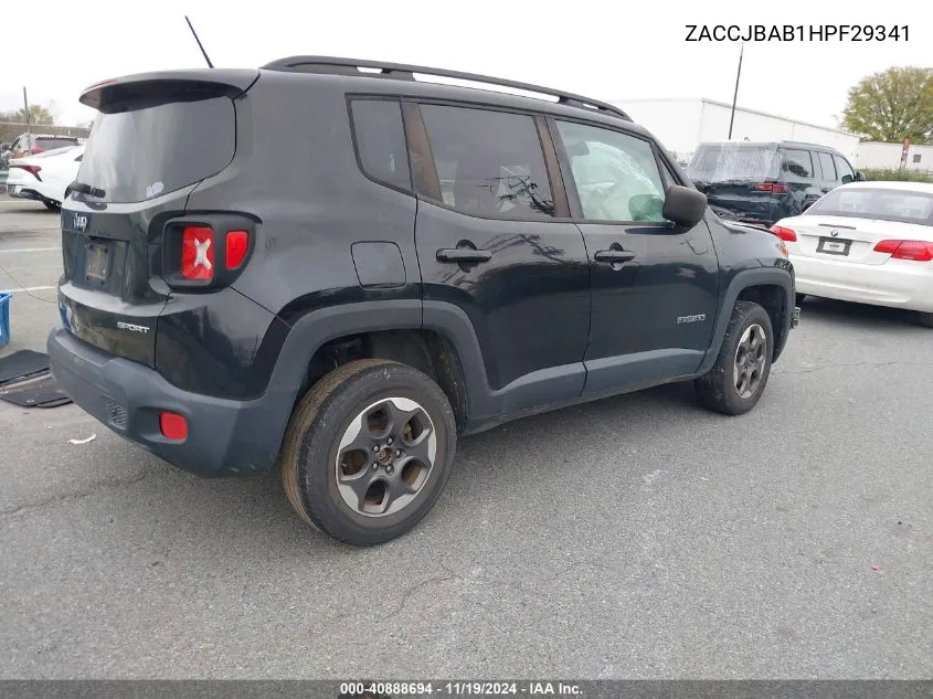 2017 Jeep Renegade Sport 4X4 VIN: ZACCJBAB1HPF29341 Lot: 40888694