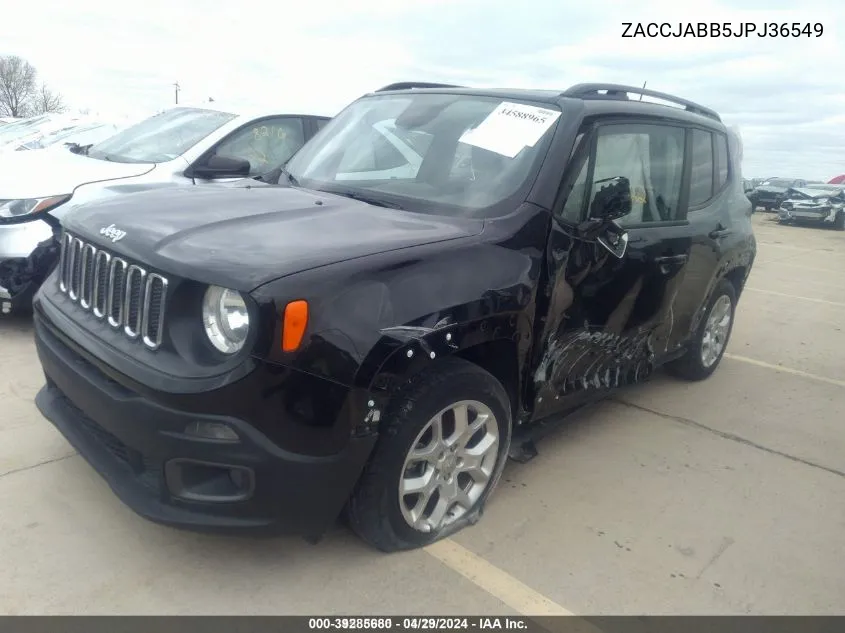 2018 Jeep Renegade Latitude Fwd VIN: ZACCJABB5JPJ36549 Lot: 39285680