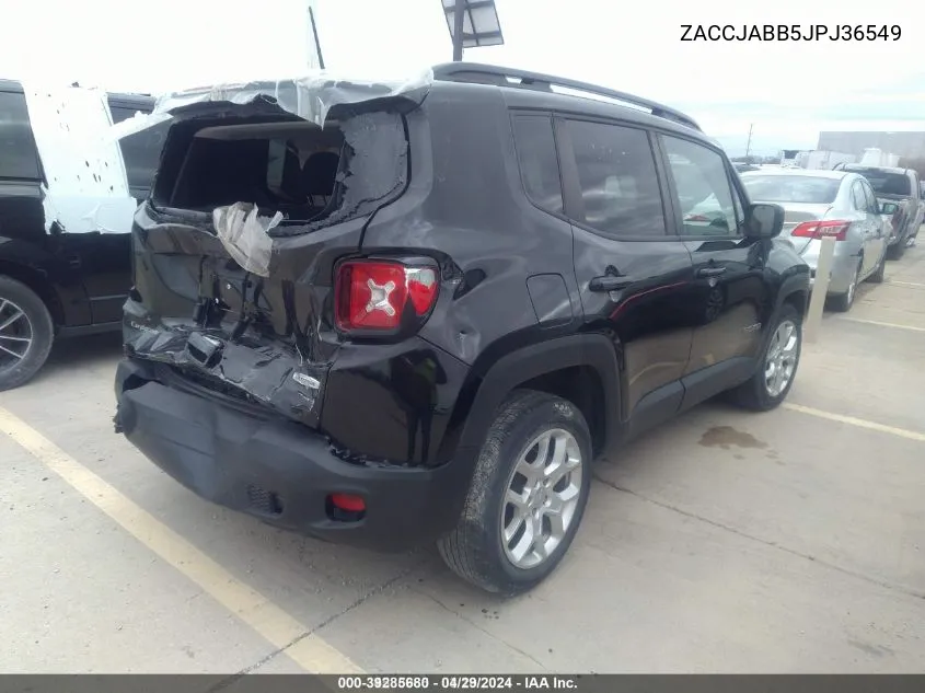 2018 Jeep Renegade Latitude Fwd VIN: ZACCJABB5JPJ36549 Lot: 39285680