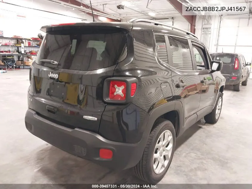 ZACCJBBB2JPJ41567 2018 Jeep Renegade Latitude 4X4