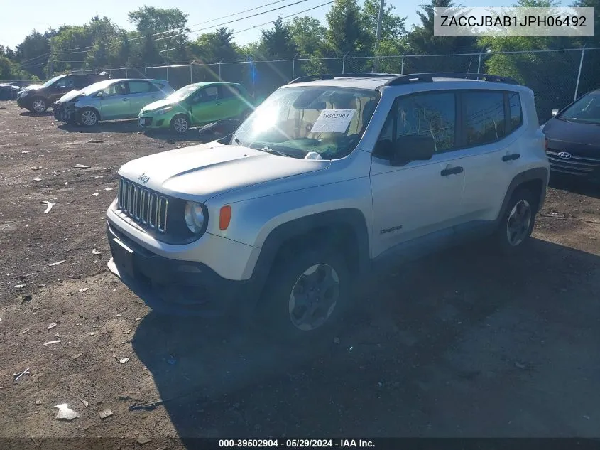 ZACCJBAB1JPH06492 2018 Jeep Renegade Sport 4X4