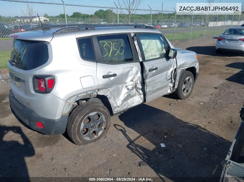 ZACCJBAB1JPH06492 2018 Jeep Renegade Sport 4X4