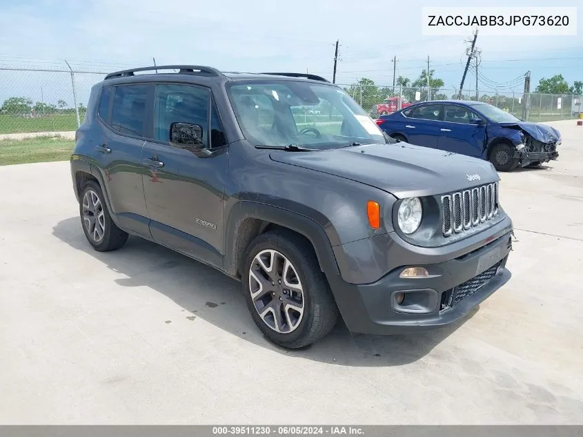 2018 Jeep Renegade Latitude Fwd VIN: ZACCJABB3JPG73620 Lot: 39511230