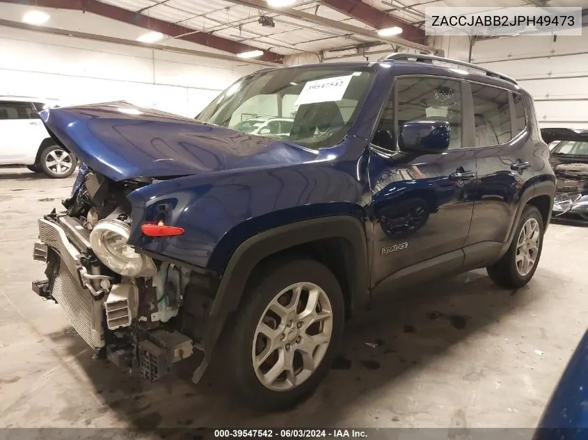 2018 Jeep Renegade Latitude Fwd VIN: ZACCJABB2JPH49473 Lot: 39547542