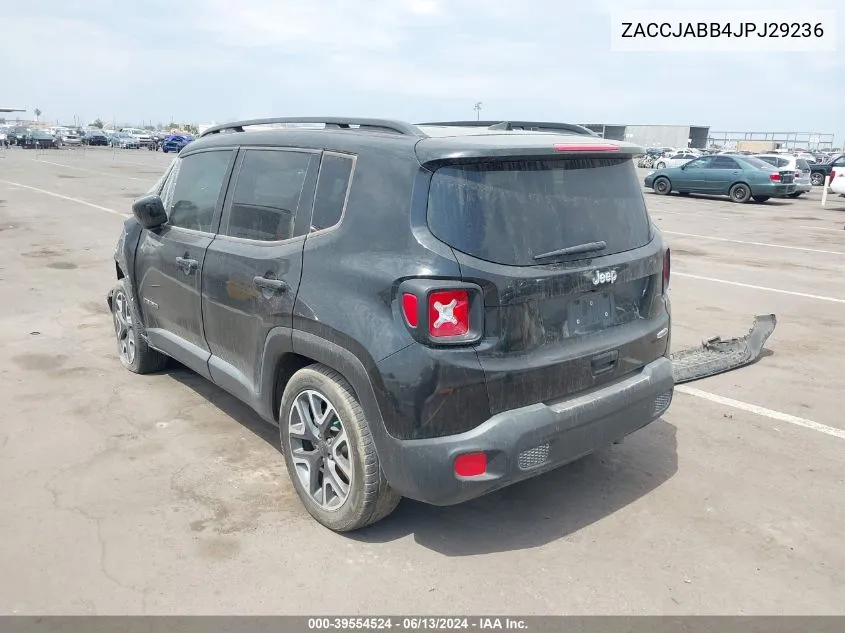 2018 Jeep Renegade Latitude Fwd VIN: ZACCJABB4JPJ29236 Lot: 39554524