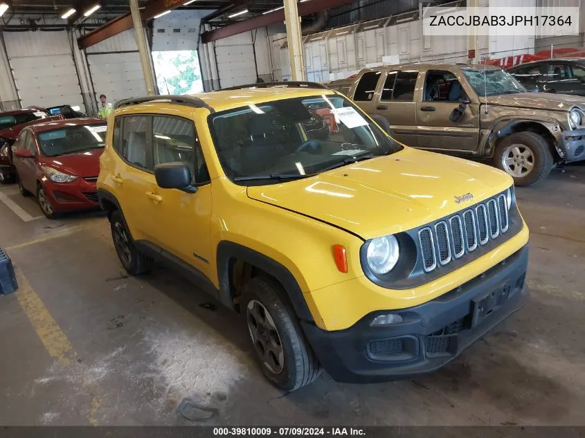 ZACCJBAB3JPH17364 2018 Jeep Renegade Sport 4X4