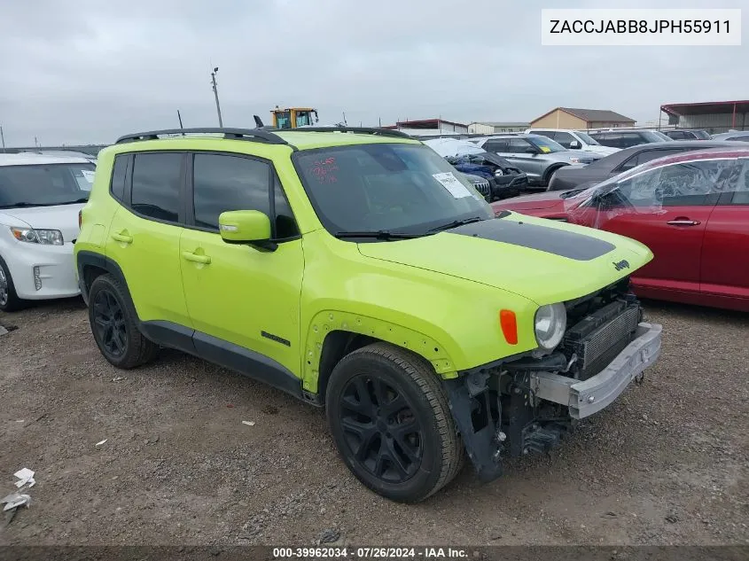 2018 Jeep Renegade Altitude Fwd VIN: ZACCJABB8JPH55911 Lot: 39962034