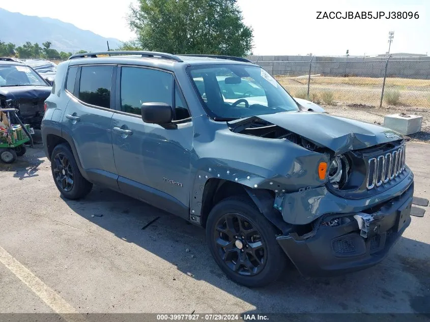 2018 Jeep Renegade Sport VIN: ZACCJBAB5JPJ38096 Lot: 39977927