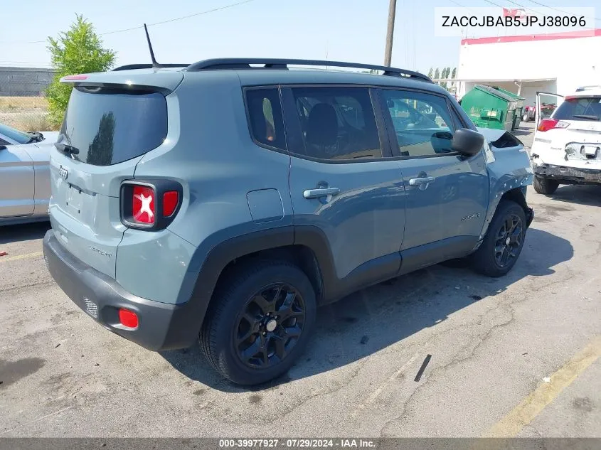 2018 Jeep Renegade Sport VIN: ZACCJBAB5JPJ38096 Lot: 39977927