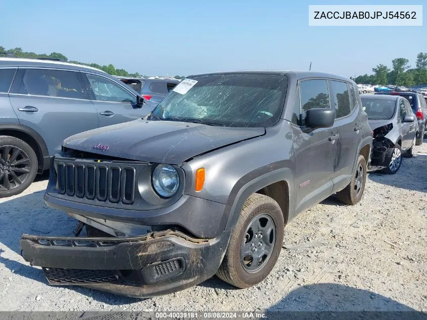 ZACCJBAB0JPJ54562 2018 Jeep Renegade Sport 4X4