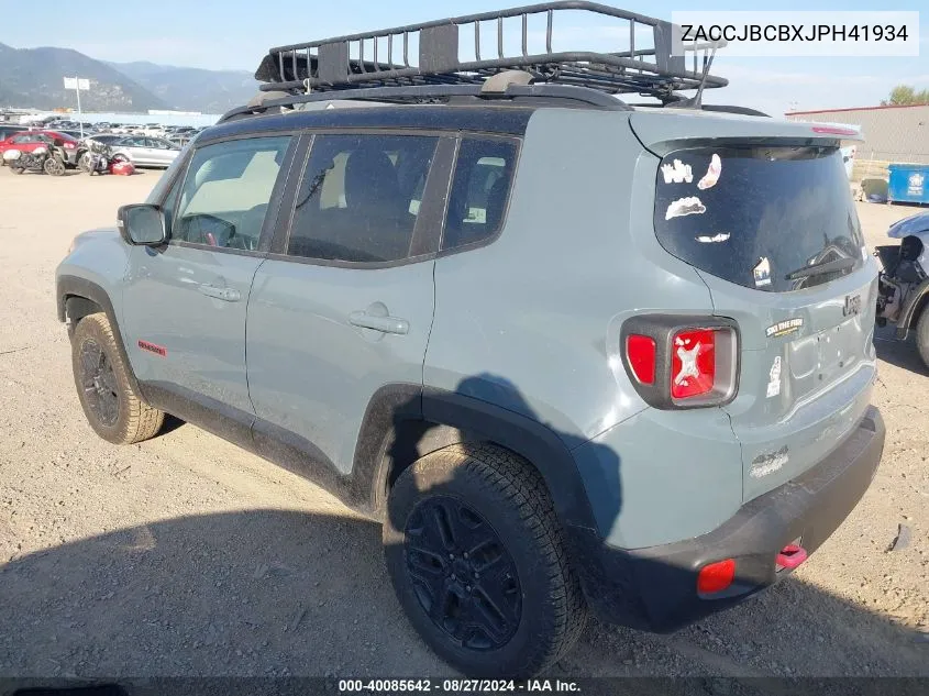 2018 Jeep Renegade Trailhawk 4X4 VIN: ZACCJBCBXJPH41934 Lot: 40085642