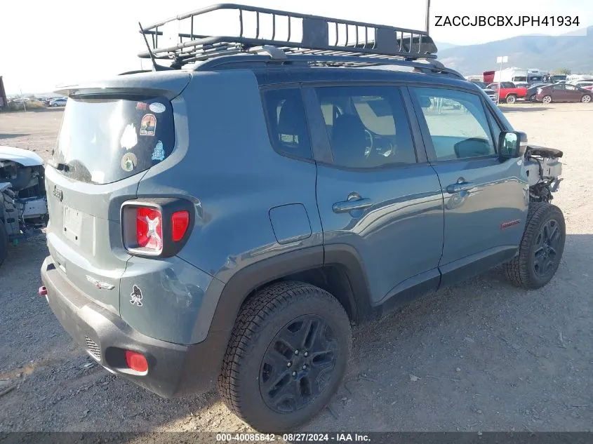 2018 Jeep Renegade Trailhawk 4X4 VIN: ZACCJBCBXJPH41934 Lot: 40085642